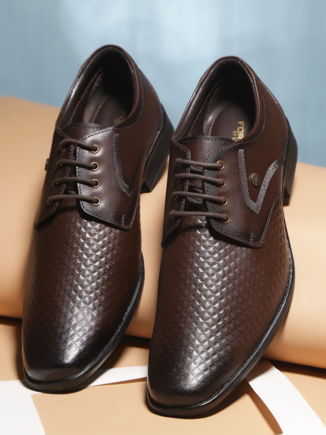 

Liberty Men Textured Leather Formal Derbys, Brown