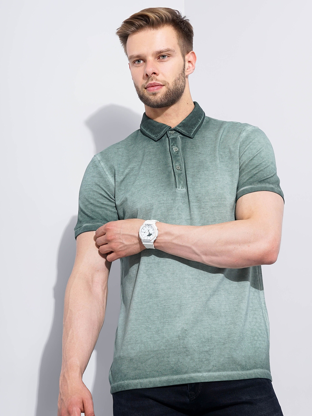

Celio Polo Collar Cotton T-shirt, Green