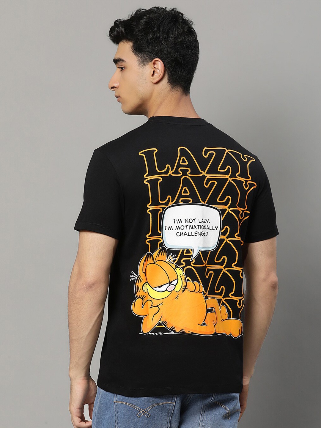 

Free Authority Garfield Printed Pure Cotton T-Shirt, Black
