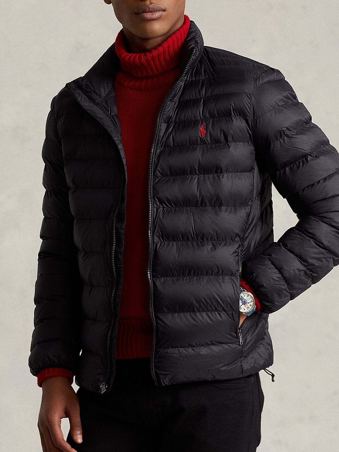 

Polo Ralph Lauren Mock Collar Puffer Jacket, Black