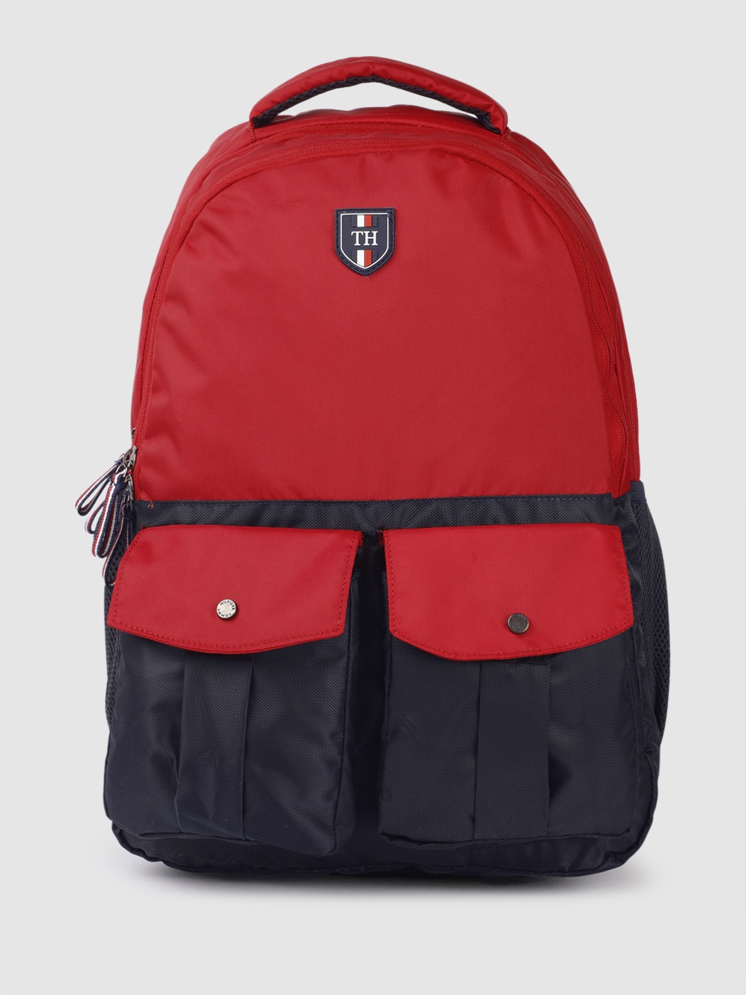 

Tommy Hilfiger Unisex Colourblocked Backpack with Rain Cover, Red