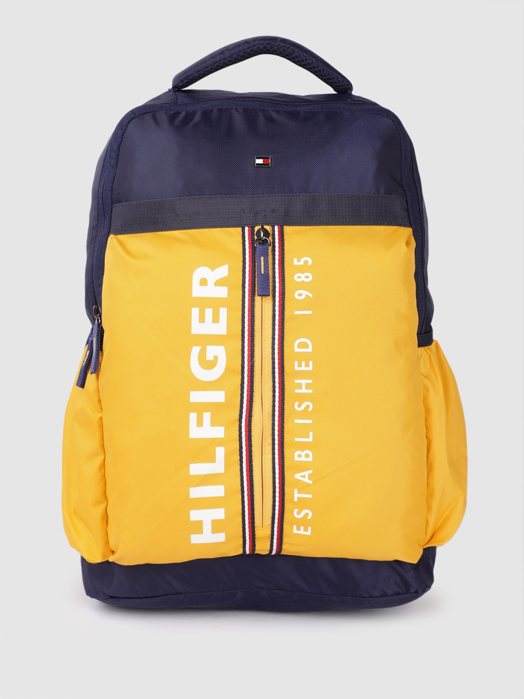 

Tommy Hilfiger Unisex Colourblocked Backpack with Rain Cover, Yellow