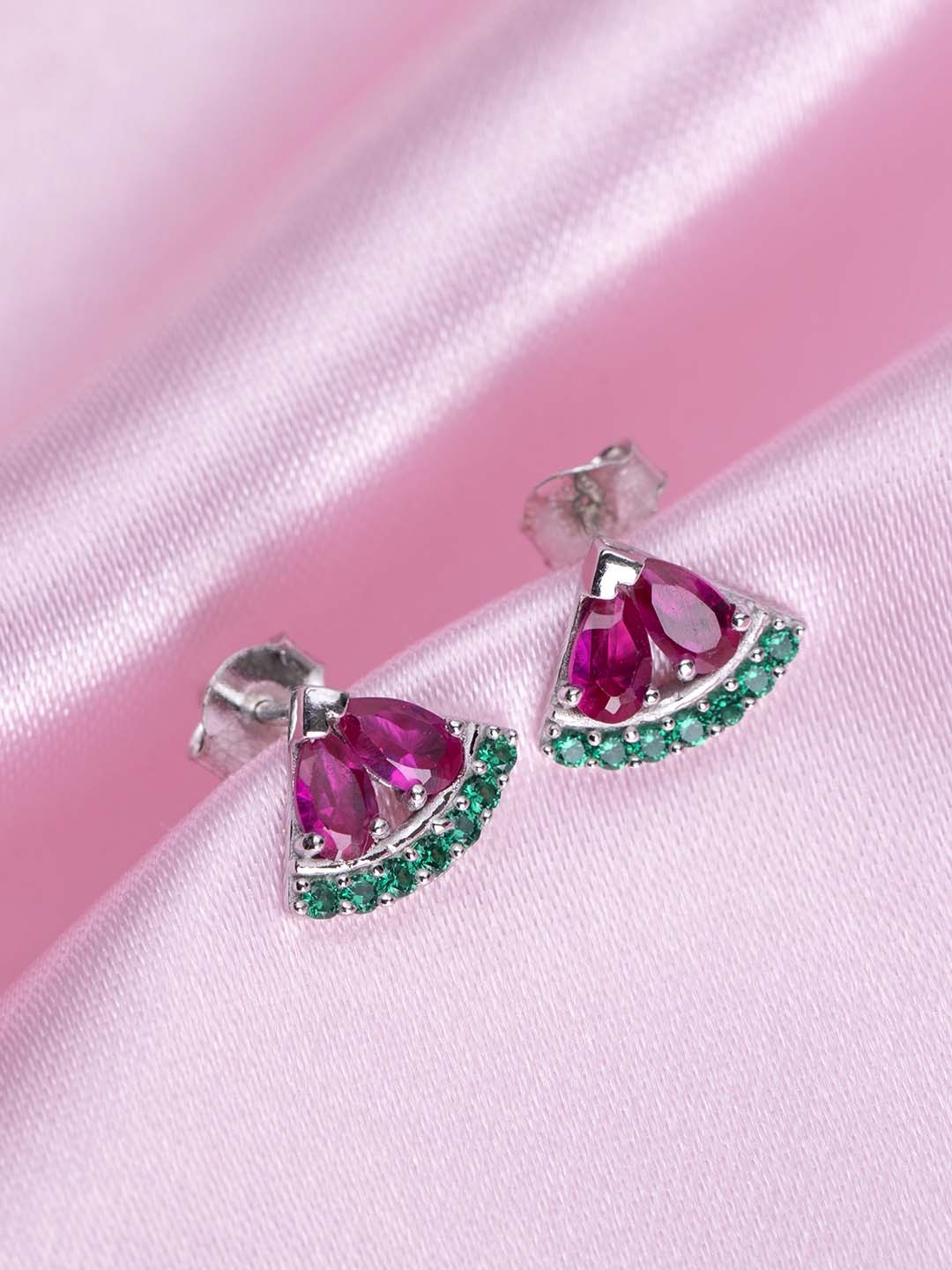 

Zavya Triangular Rhodium-Plated 925 Sterling Silver Stud Earrings