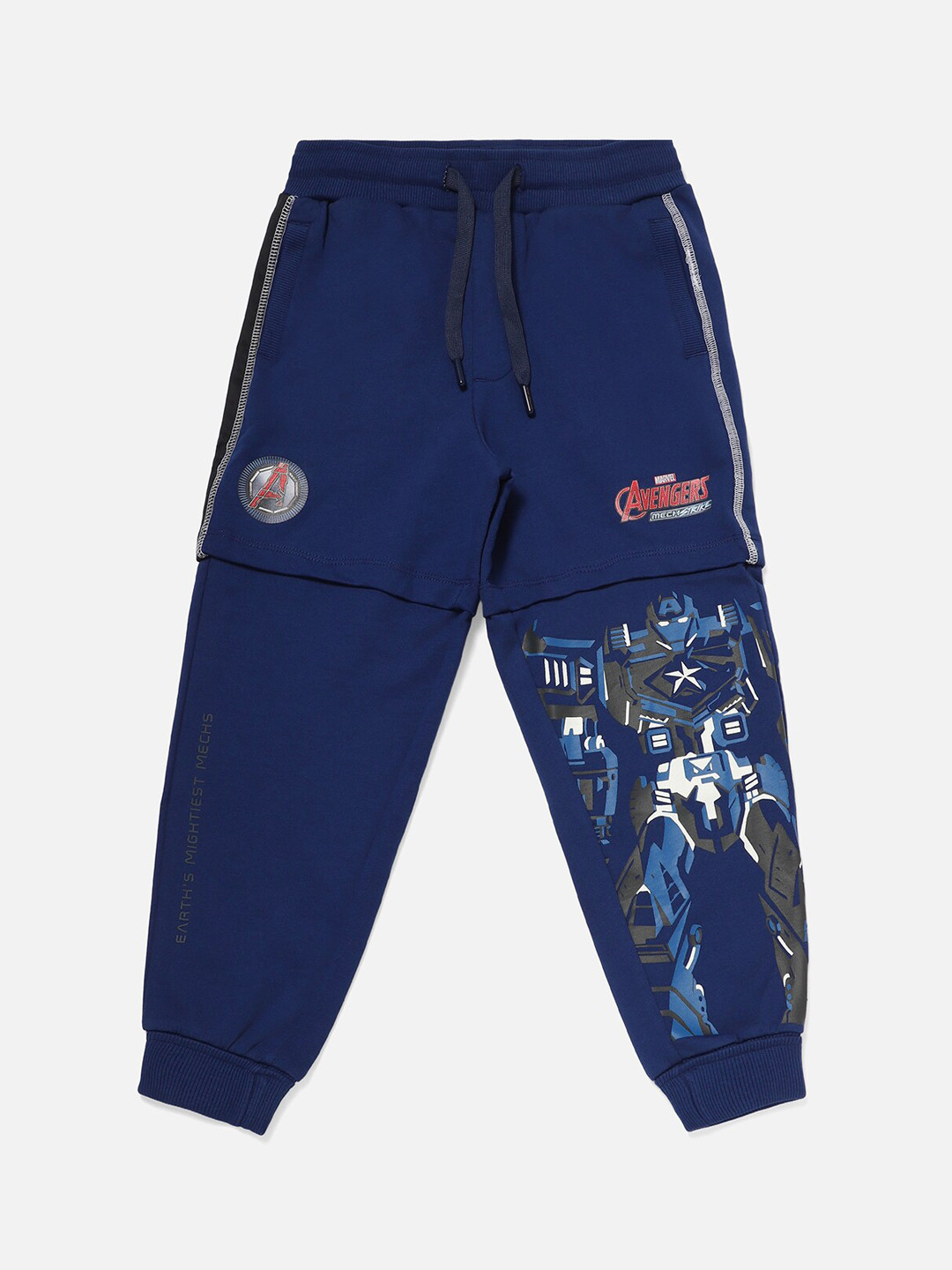 

Peter England Boys Printed Pure Cotton Joggers, Navy blue