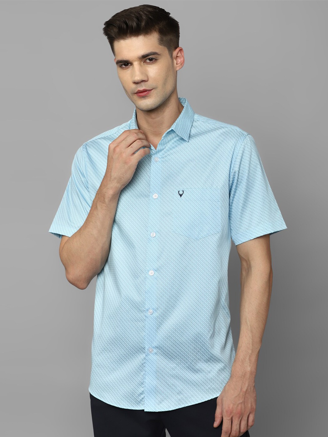 

Allen Solly Geometric Printed Slim Fit Pure Cotton Casual Shirt, Blue