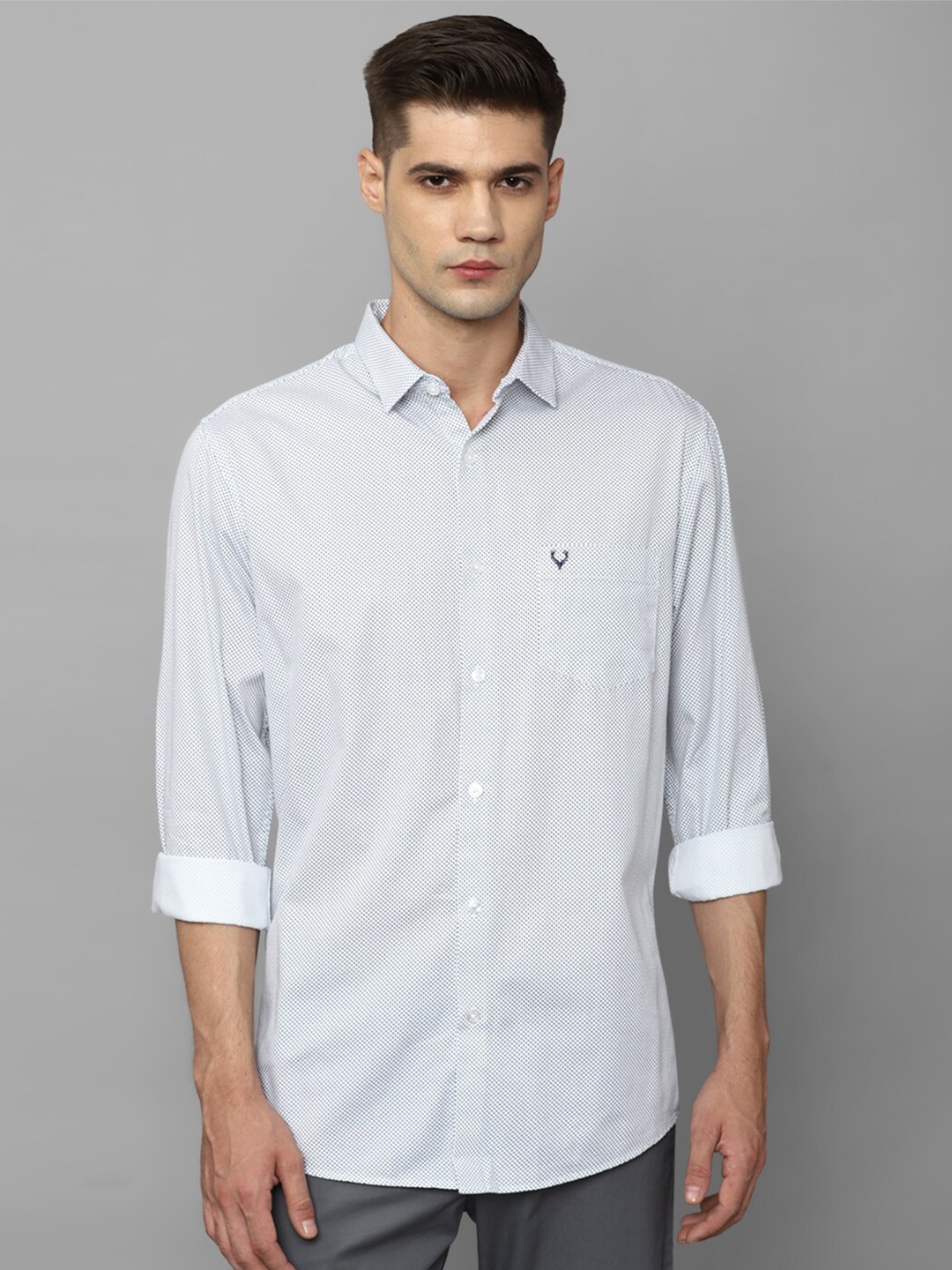 

Allen Solly Micro Ditsy Printed Spread Collar Cotton Casual Shirt, White