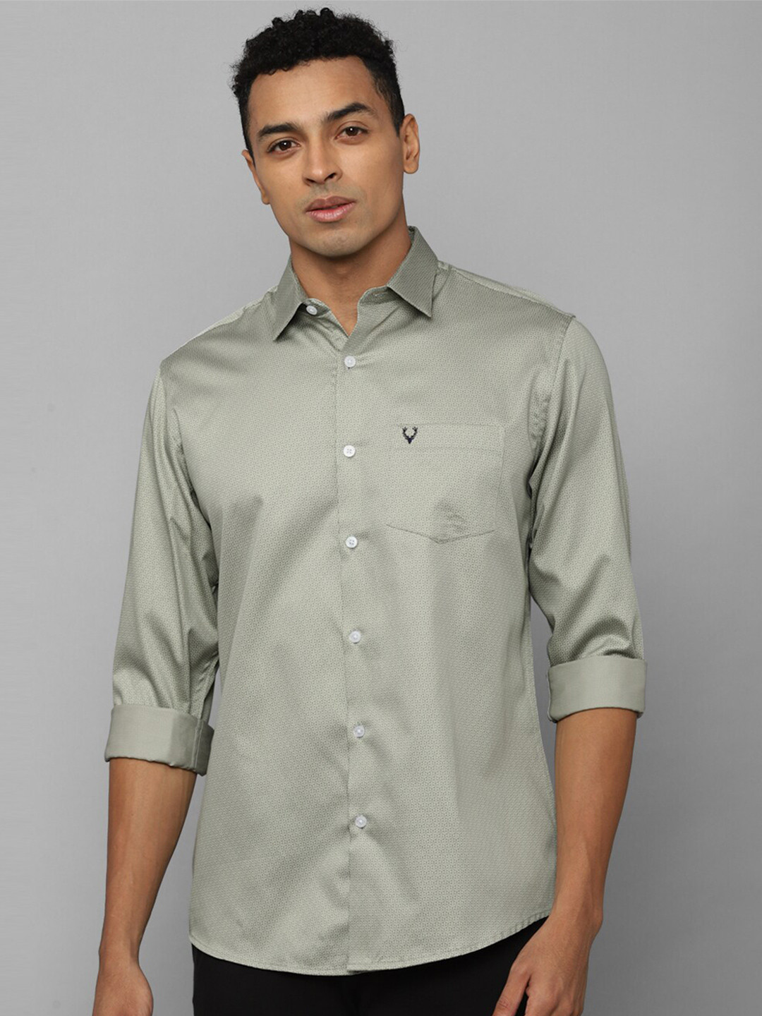 

Allen Solly Spread Collar Pure Cotton Casual Shirt, Olive