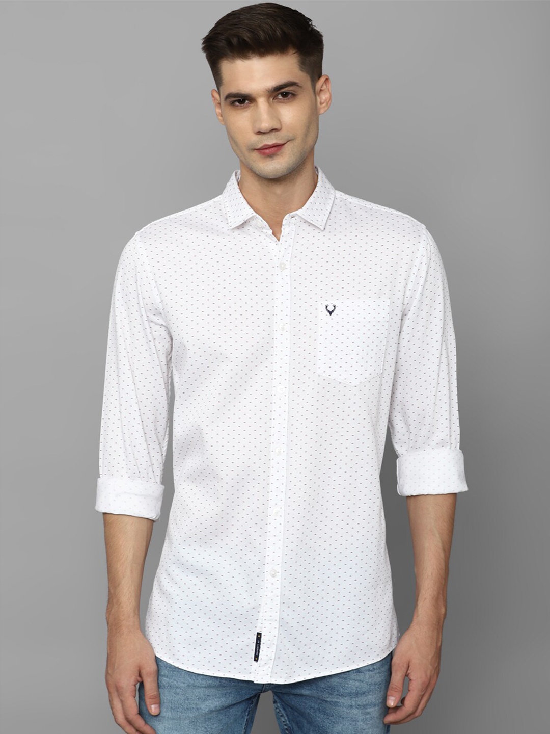 

Allen Solly Micro Ditsy Printed Pure Cotton Casual Shirt, White