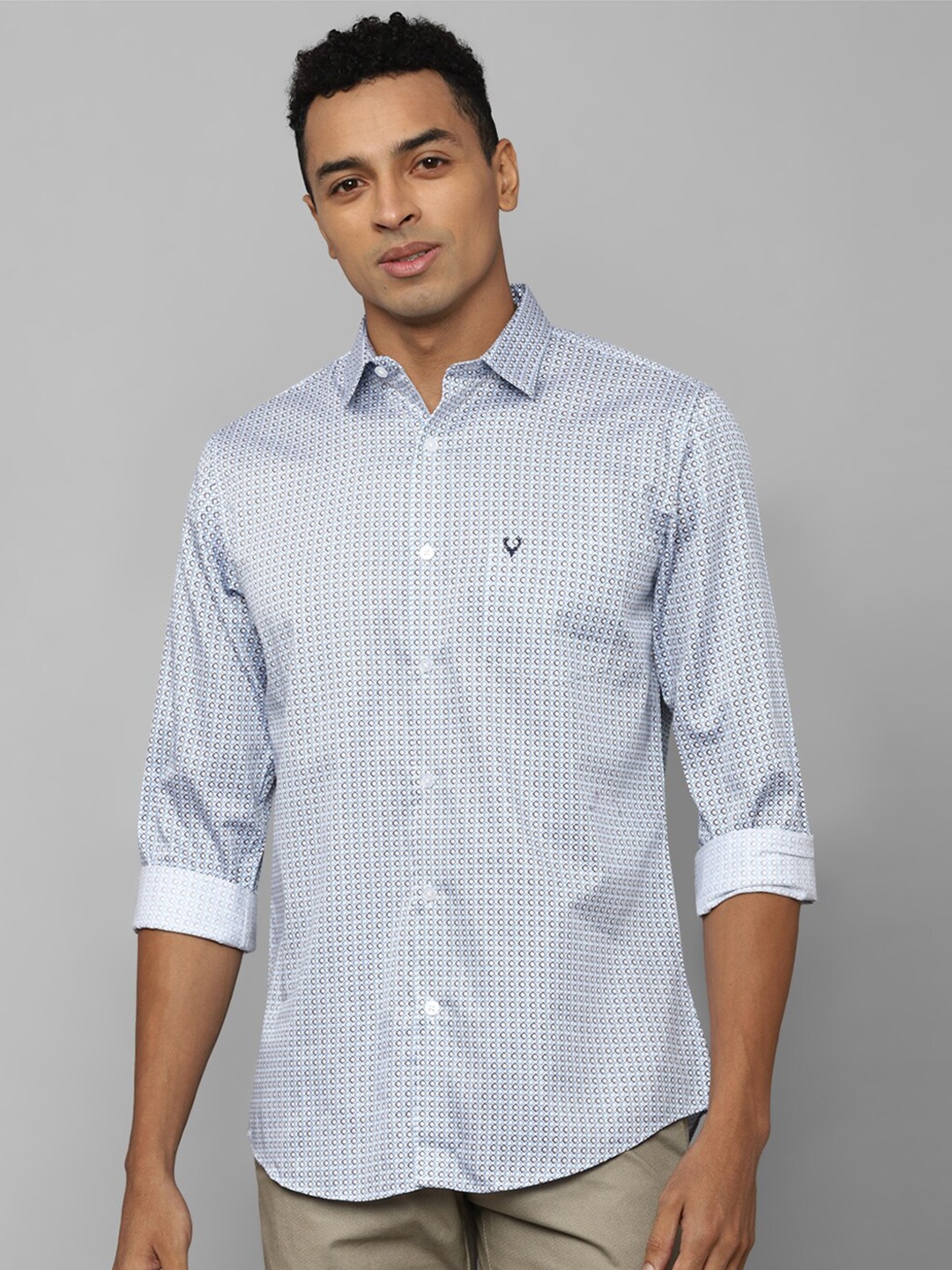 

Allen Solly Micro Ditsy Printed Spread Collar Cotton Casual Shirt, White
