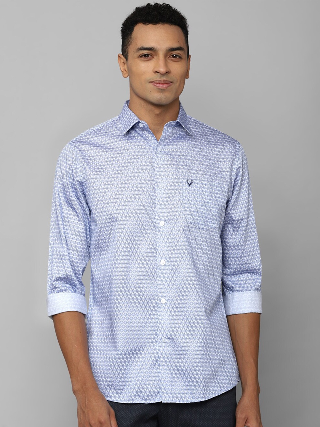 

Allen Solly Geometric Printed Spread Collar Pure Cotton Casual Shirt, White