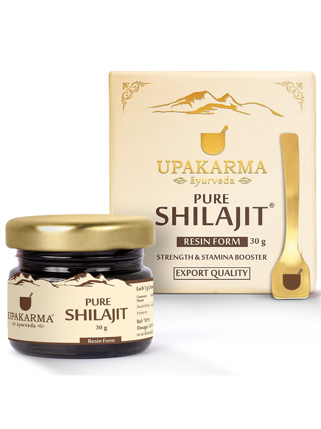 

UPAKARMA Ayurveda Pure Shilajit Resin Form 30g, Cream