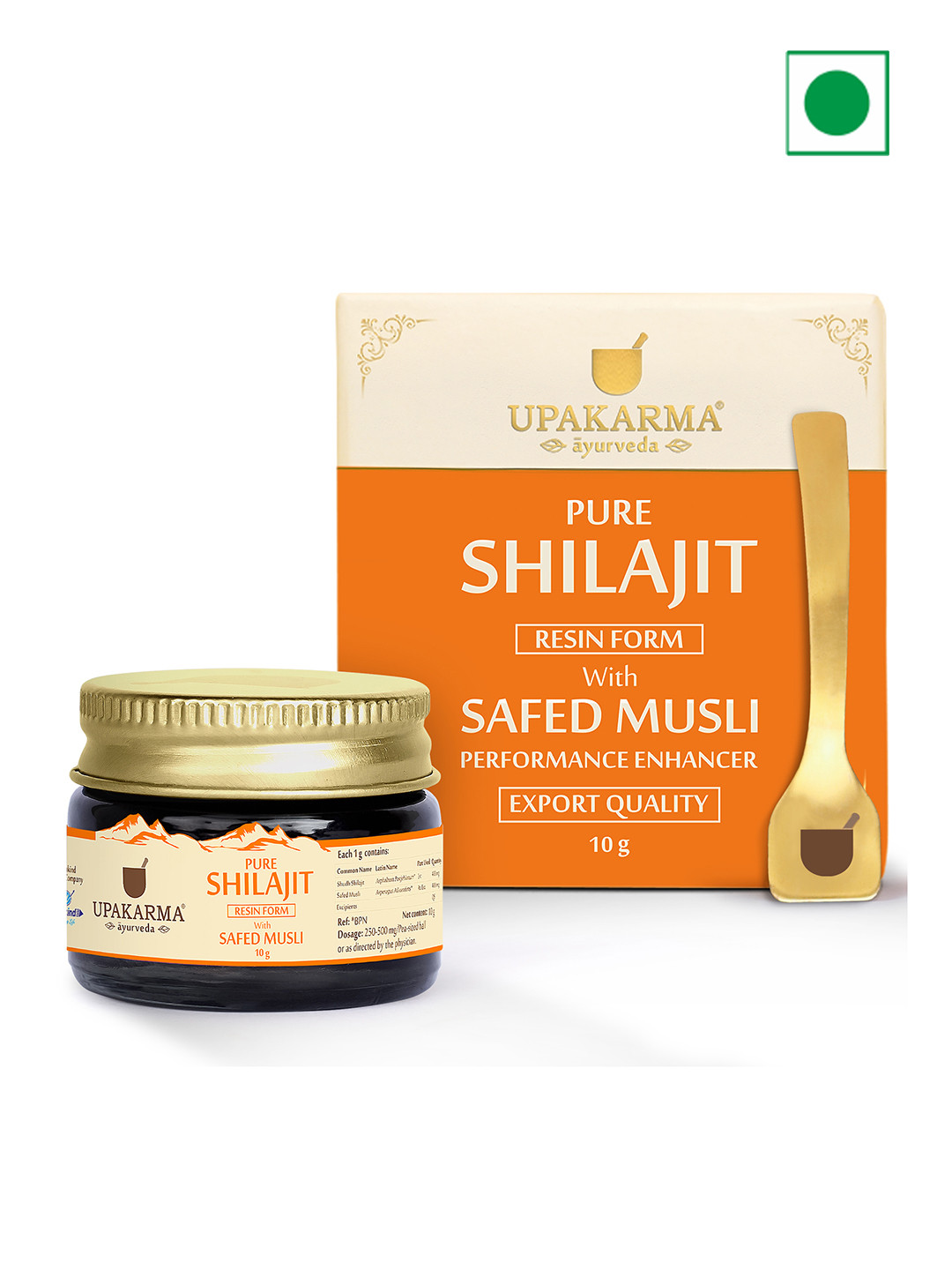 

UPAKARMA Ayurveda Pure Shilajit Resin Form with Safed Musli - 10g, Orange