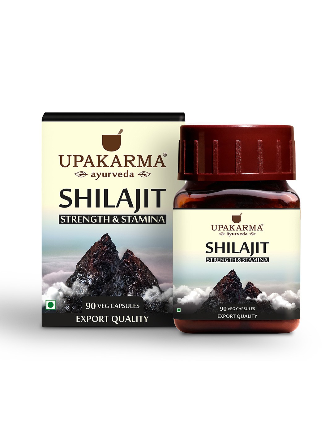 

UPAKARMA Ayurveda Pure Shilajit Capsules 300 mg to Boost Immunity - 90 Veg Capsules, Brown