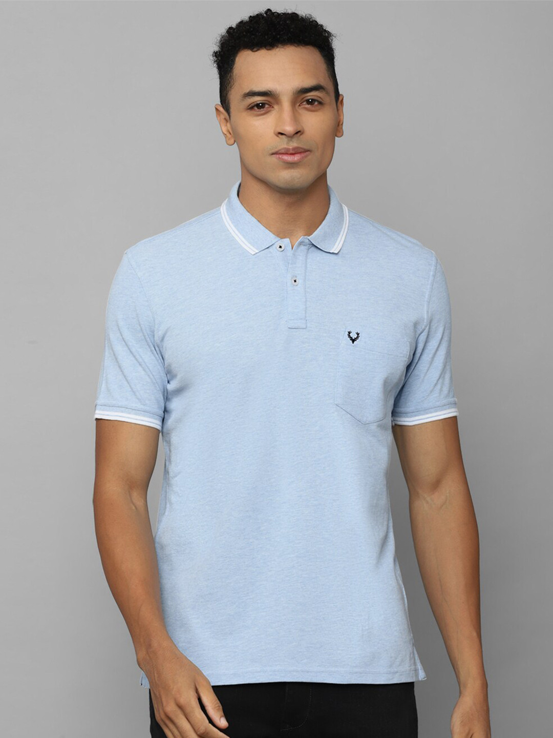 

Allen Solly Polo Collar Pockets Pure Cotton T-shirt, Blue