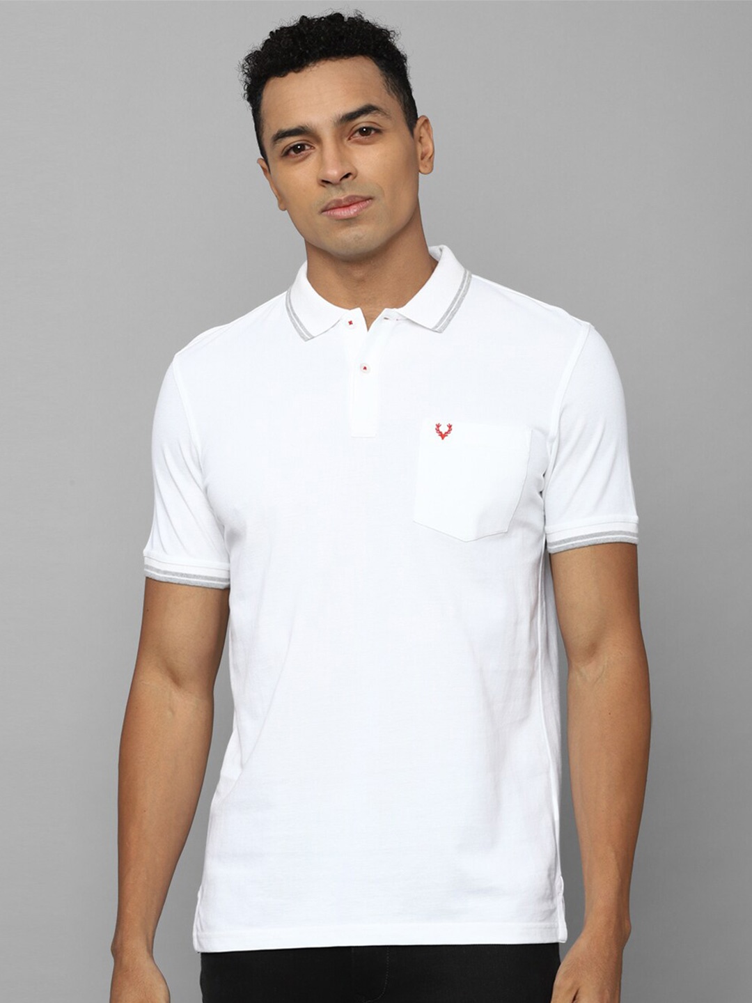

Allen Solly Polo Collar Pockets Pure Cotton T-shirt, White