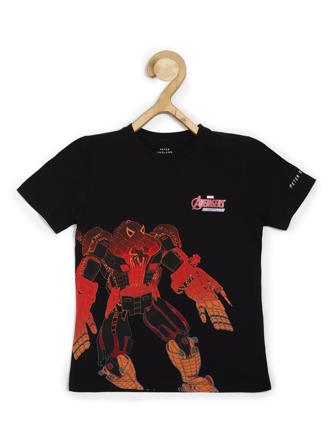 

Peter England Boys Spiderman Printed Pure Cotton T-shirt, Black
