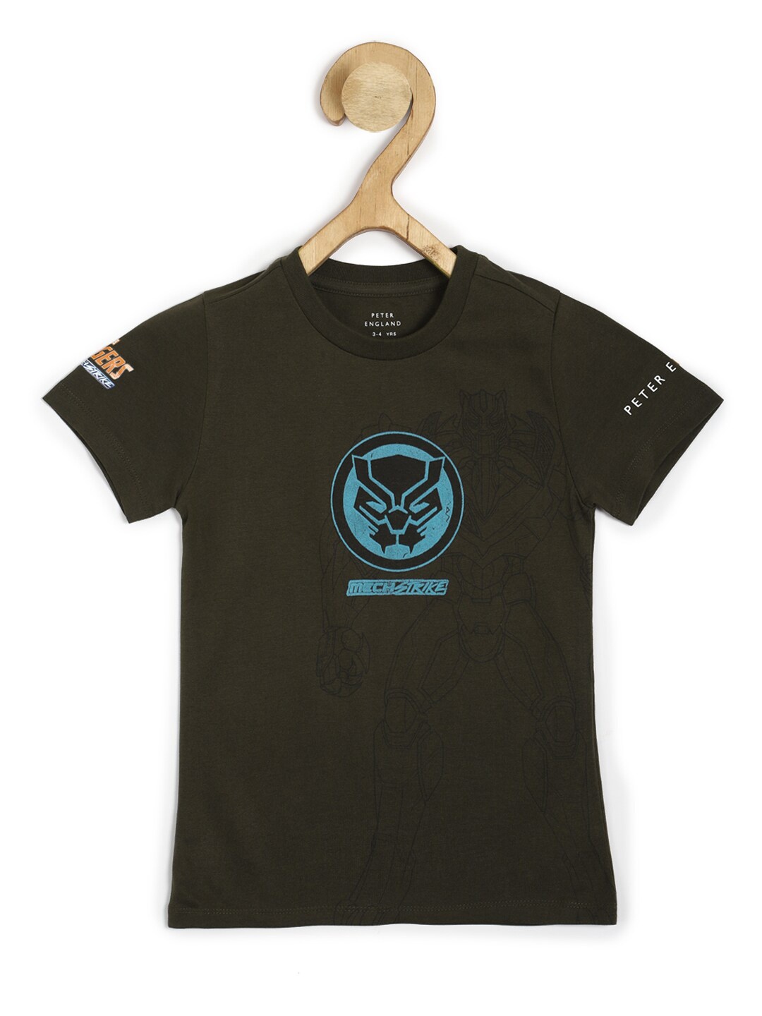 

Peter England Boys Boys Black Panther Graphic Printed Cotton Casual T-shirt, Green