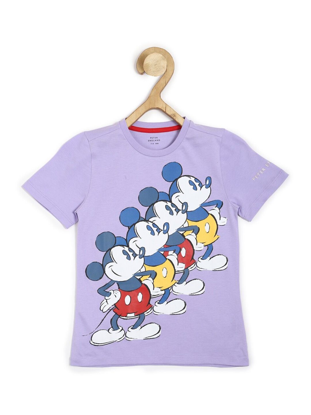 

Peter England Boys Mickey Mouse Printed Pure Cotton T-shirt, Purple