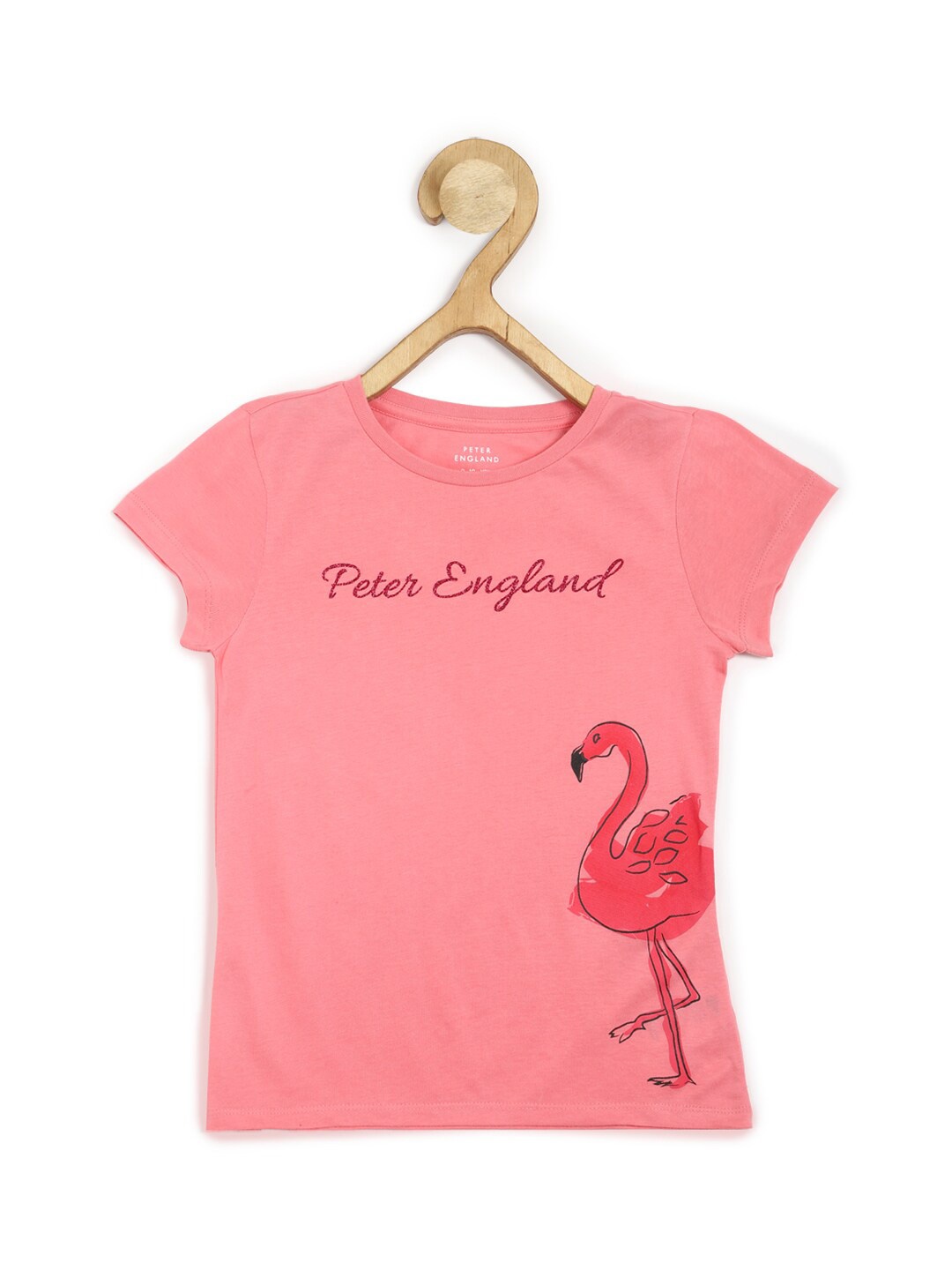 

Peter England Girls Typography Printed Pure Cotton T-shirt, Pink