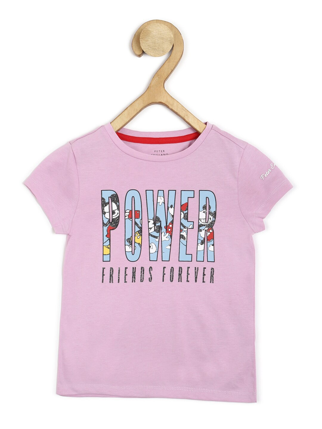 

Peter England Girls Typography Printed T-shirt, Purple
