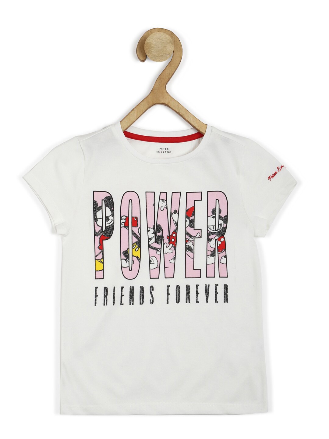 

Peter England Girls Typography Printed Casual T-shirt, White