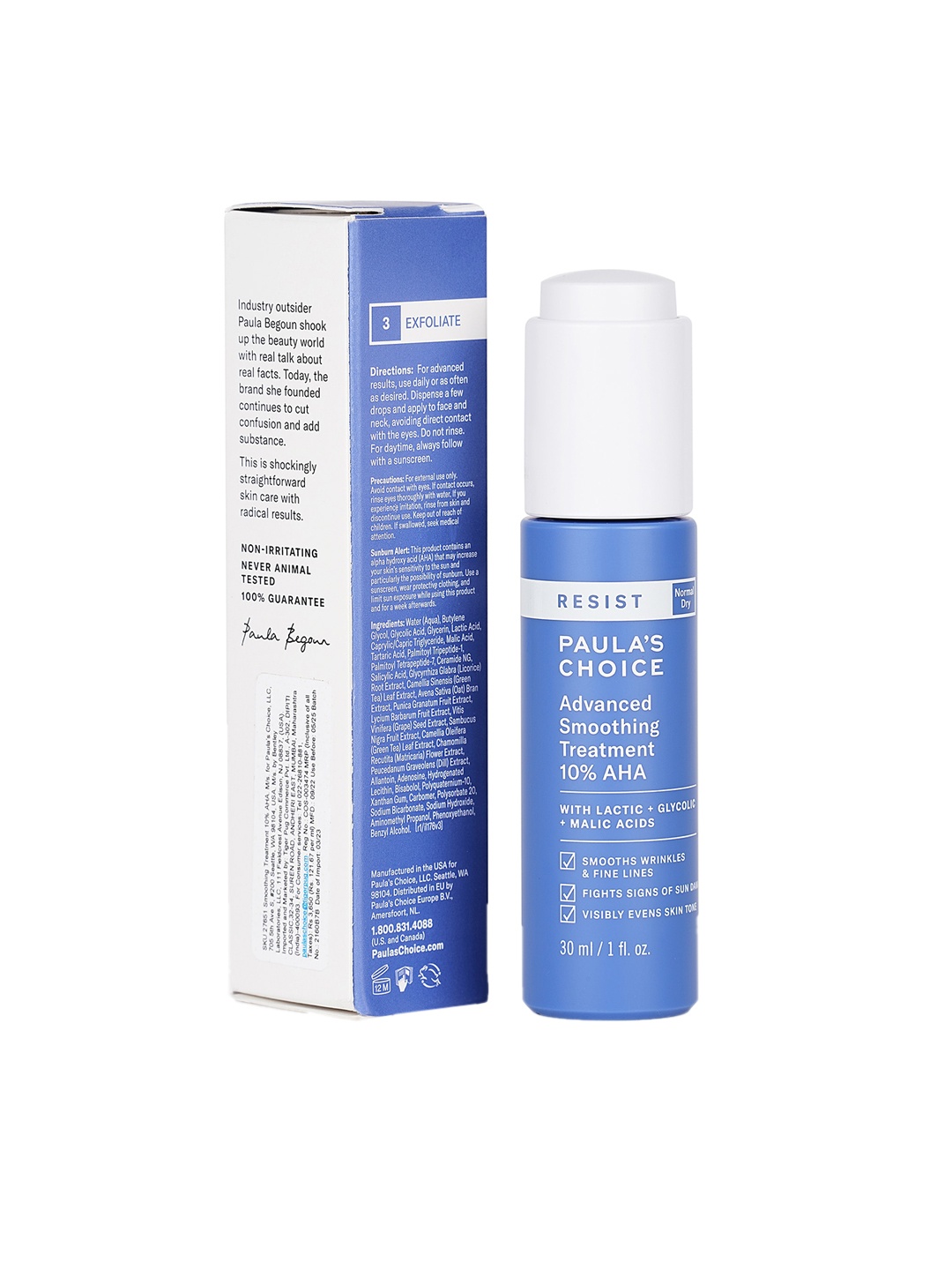 

Paulas Choice Resist Advanced Smoothing Treatment 10% AHA Serum with Lactic Acid - 30 ml, White