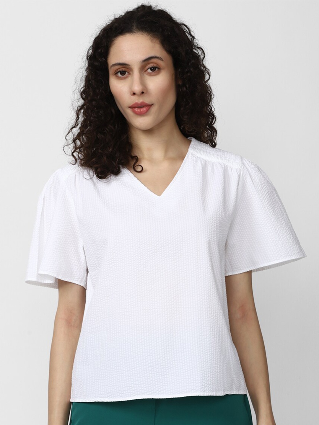

Van Heusen Woman V-Neck Cotton Formal Top, White