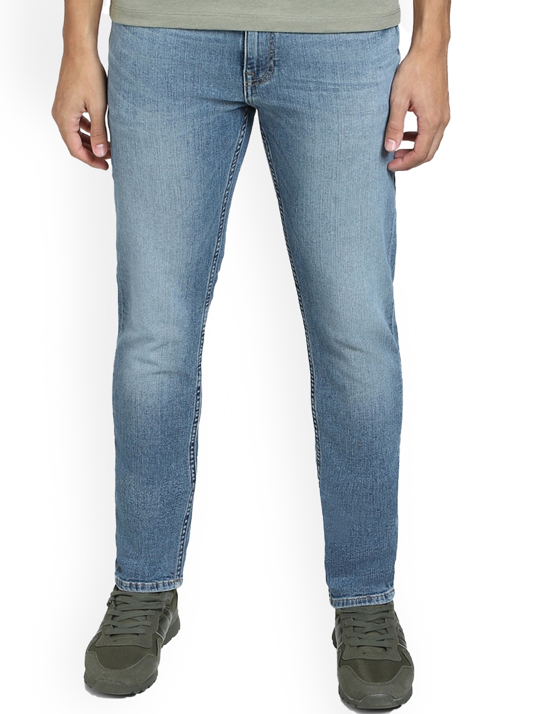 

Jack & Jones Men Clean Look Slim Fit Mid-Rise Light Fade Stretchable Jeans, Blue