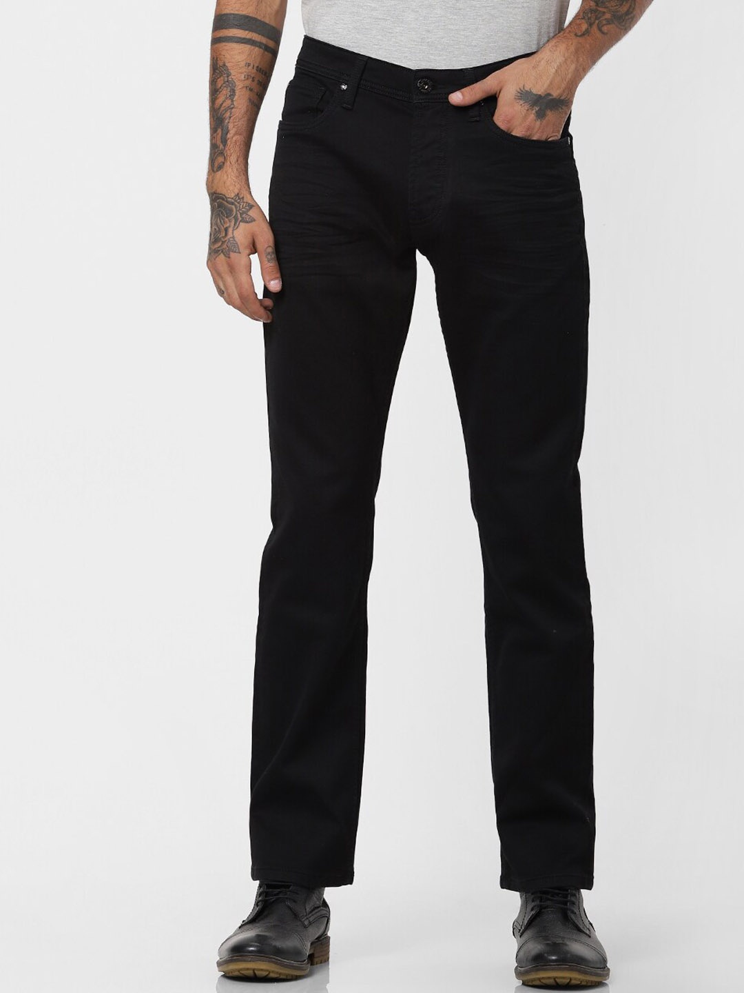 

Jack & Jones Men Clark Low-Rise Stretchable Jeans, Black