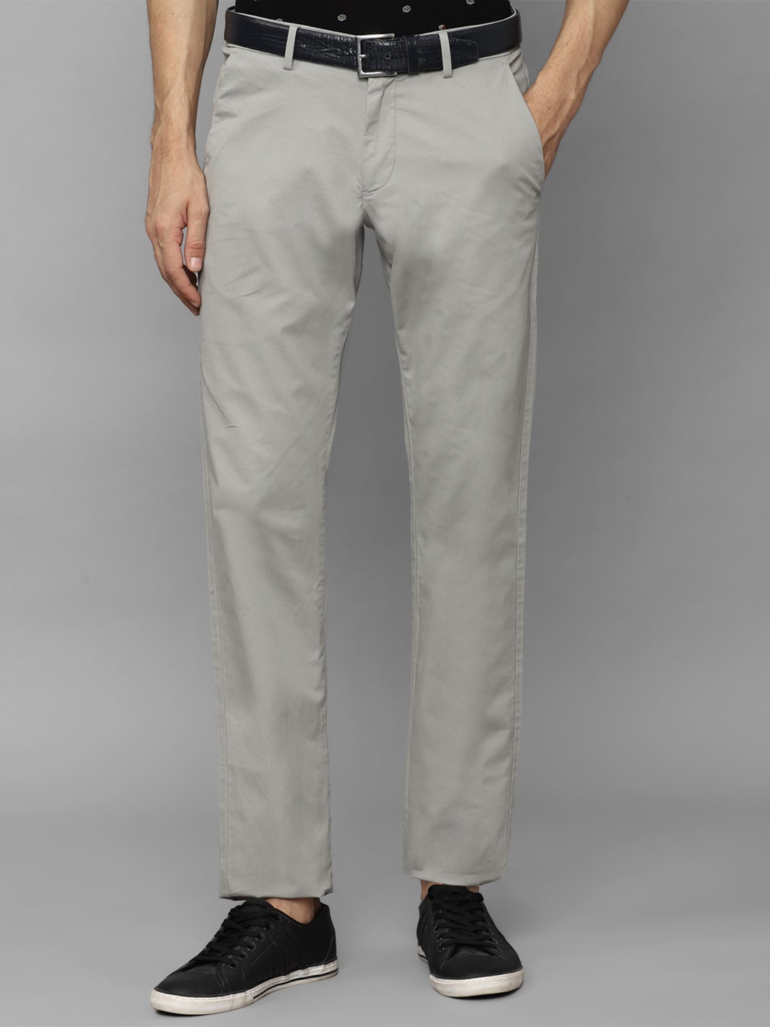 

Allen Solly Men Slim Fit Tailored Chinos Trousers, Grey