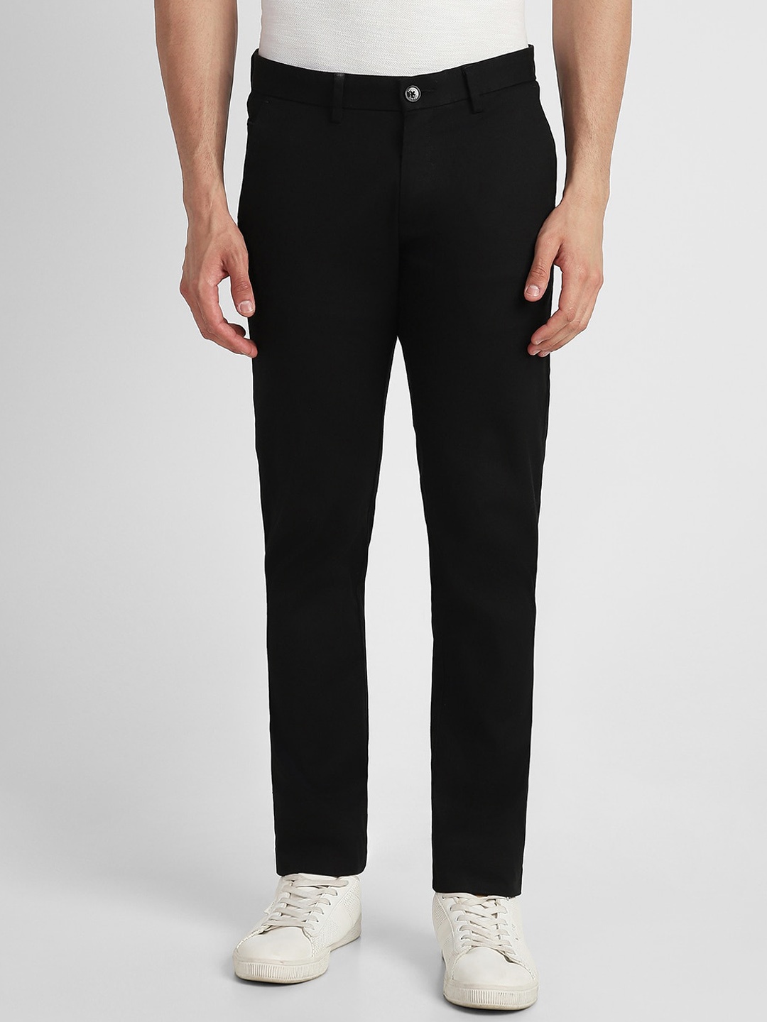 

Allen Solly Men Slim Fit Tailored Chinos Trousers, Black