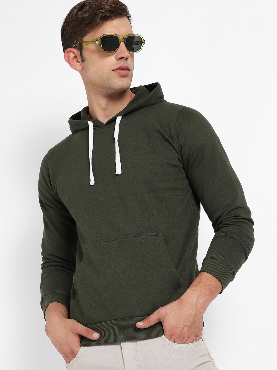 

Campus Sutra Hooded Pullover, Green