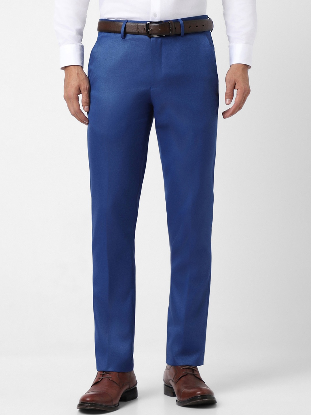 

V Dot Men Blue Skinny Fit Mid-Rise Formal Trousers