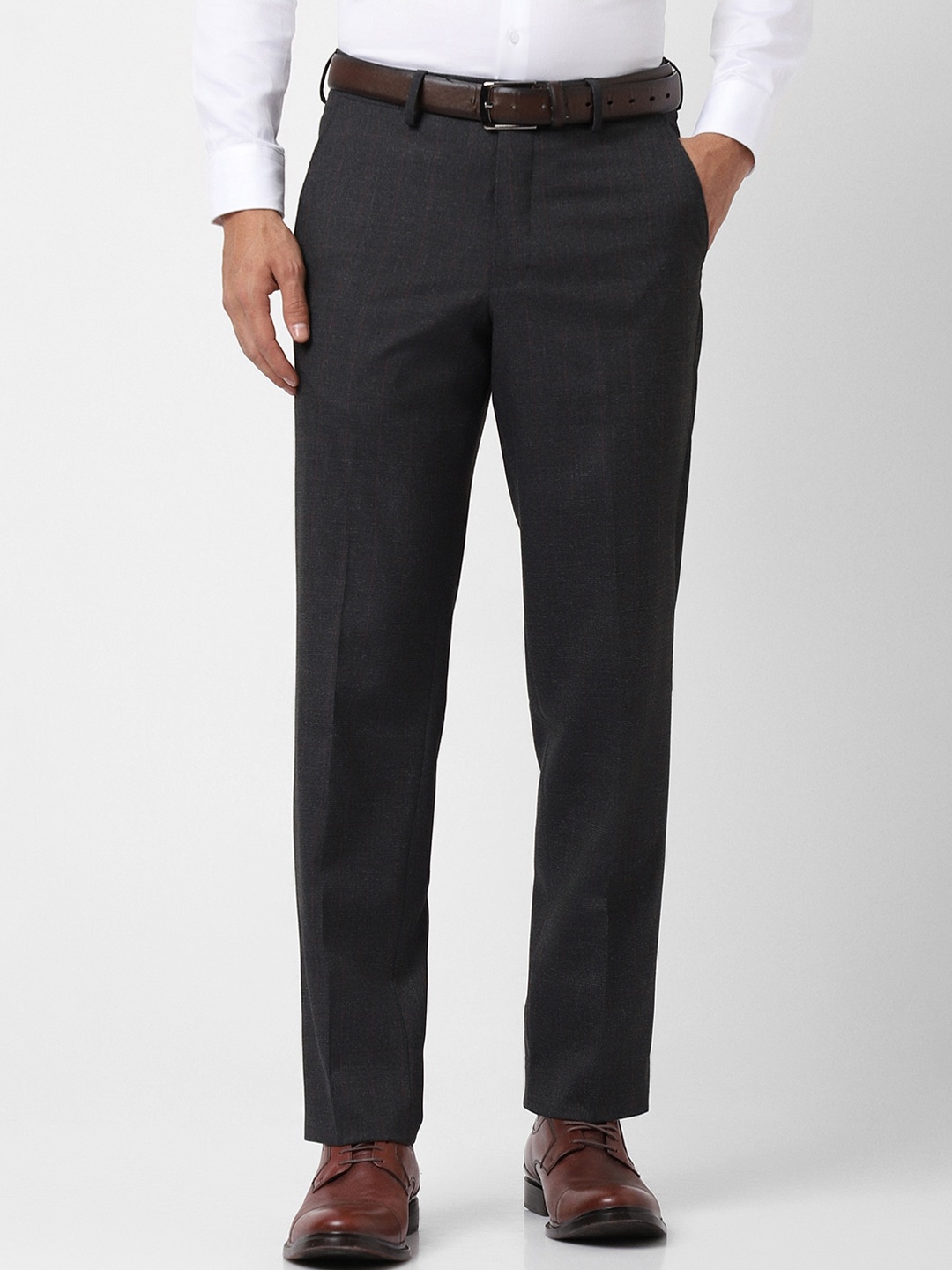 

Van Heusen Men Regular Fit Formal Trousers, Black