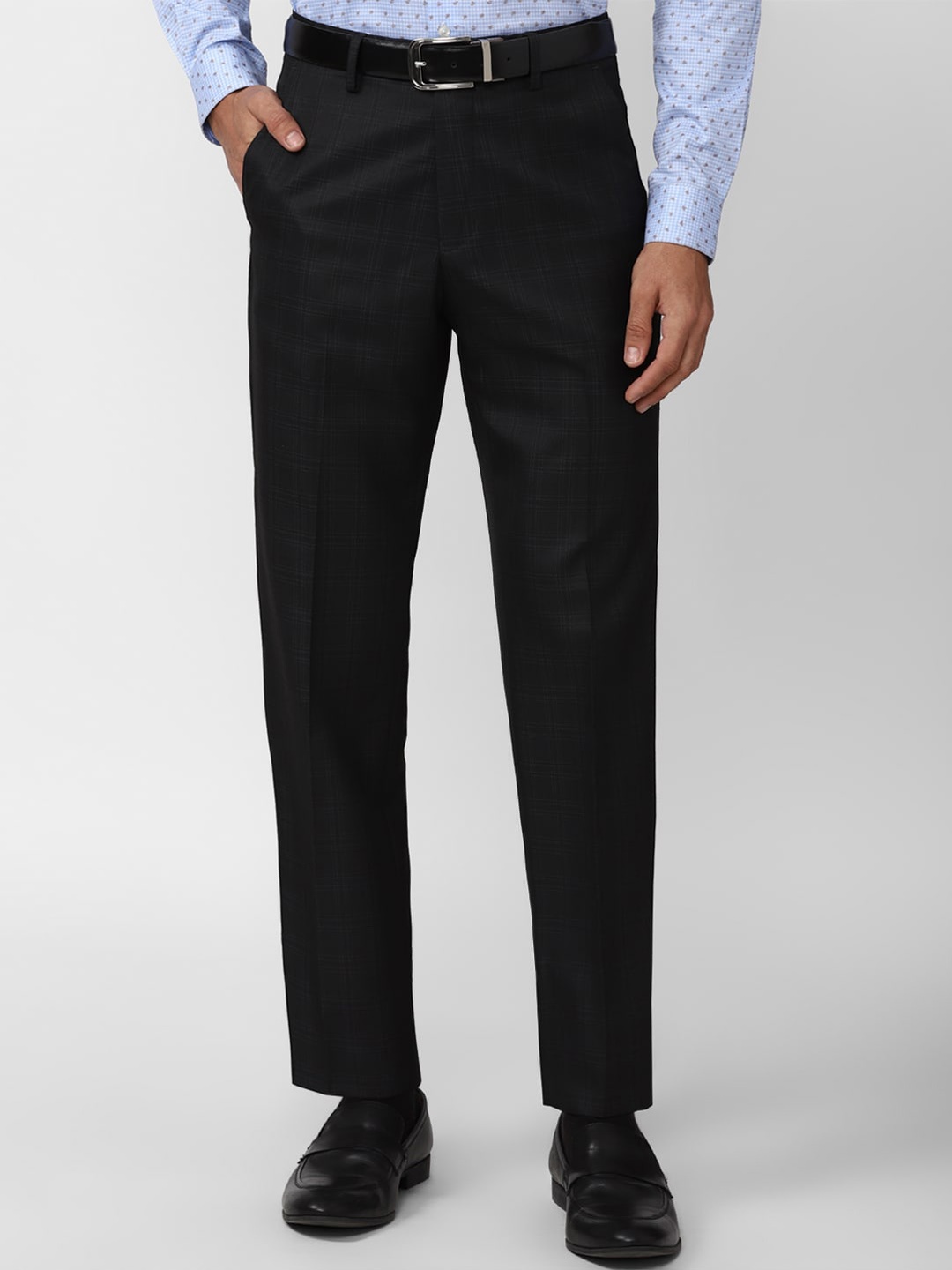 

Van Heusen Men Mid-Rise Formal Trousers, Black