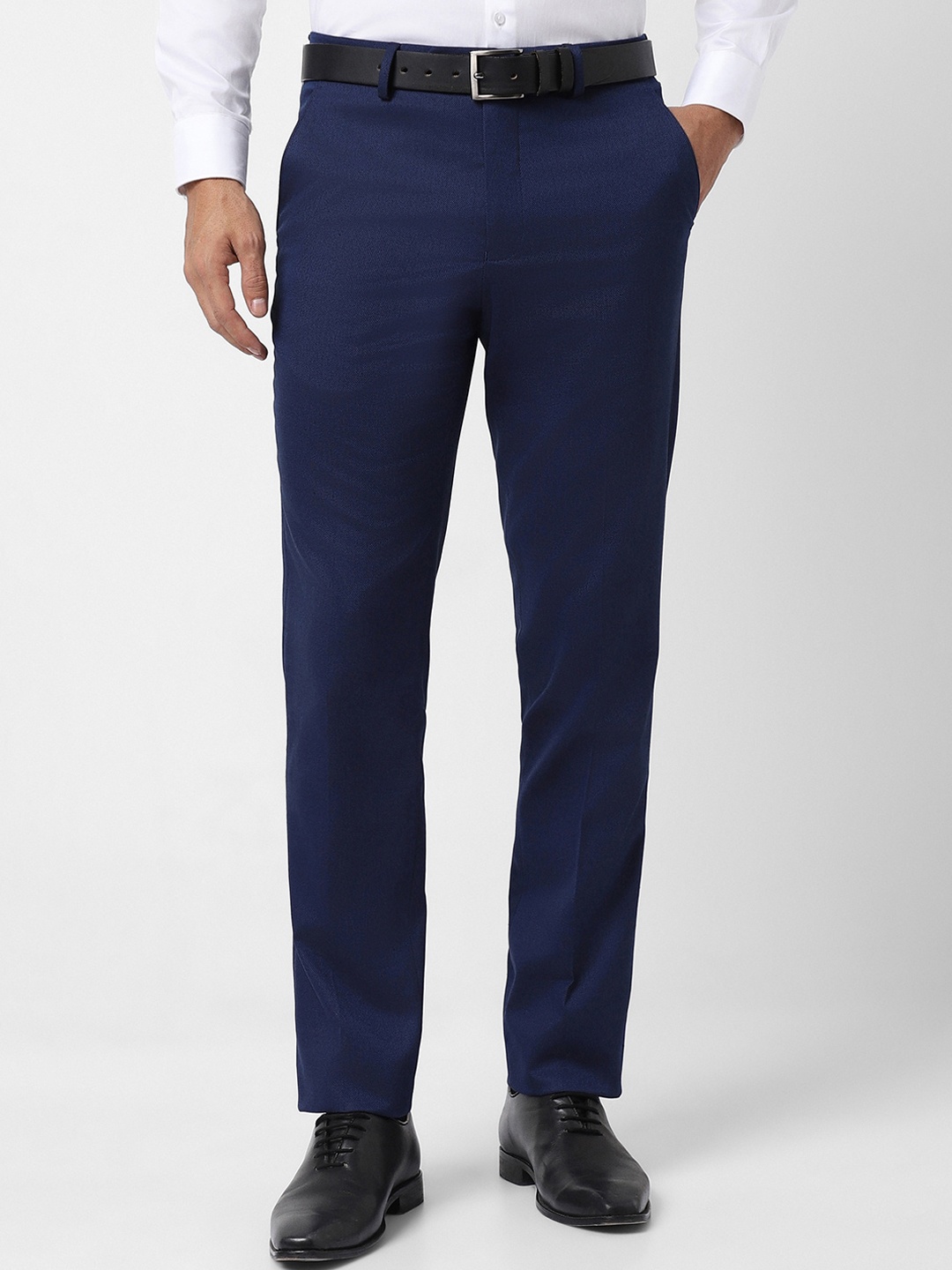 

Van Heusen Men Slim Fit Formal Trousers, Navy blue
