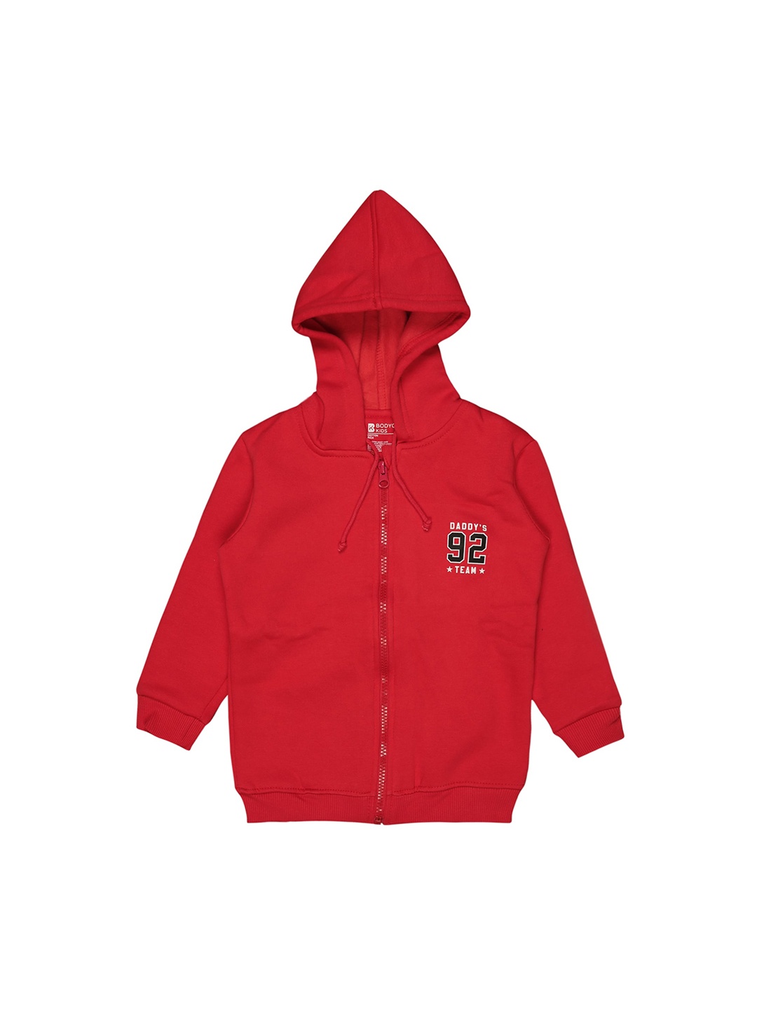 

Bodycare Boys Hooded Lightweight Fleece Bomber Jacket, Red