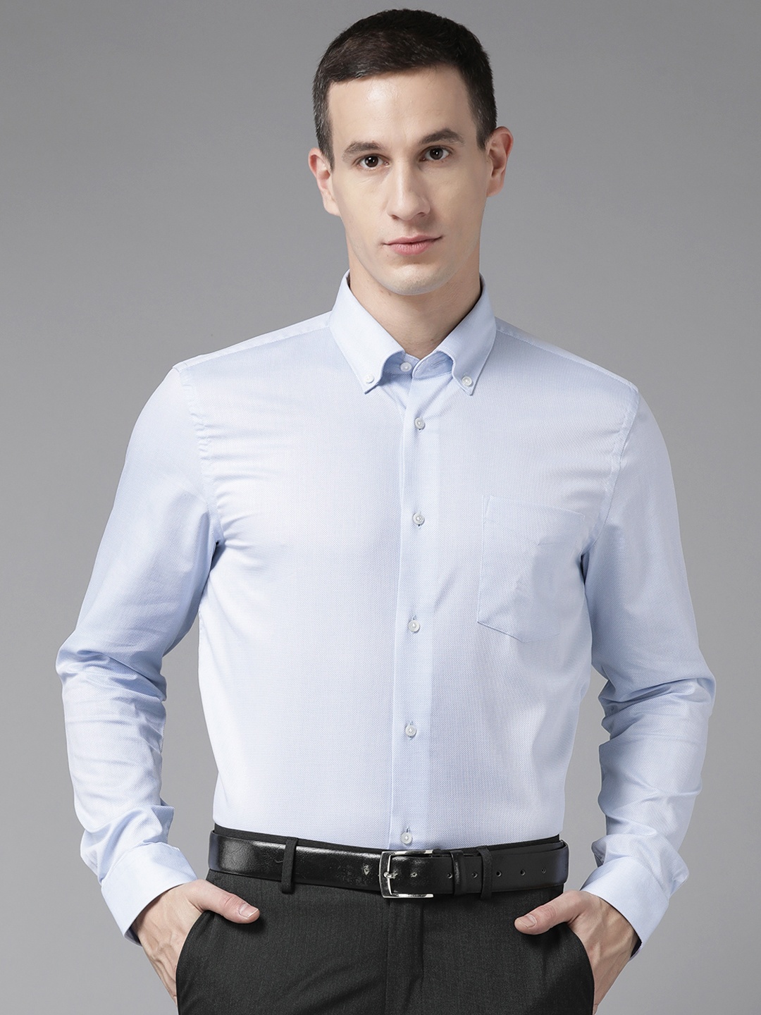 

Blackberrys Slim Fit Opaque Formal Shirt, Blue