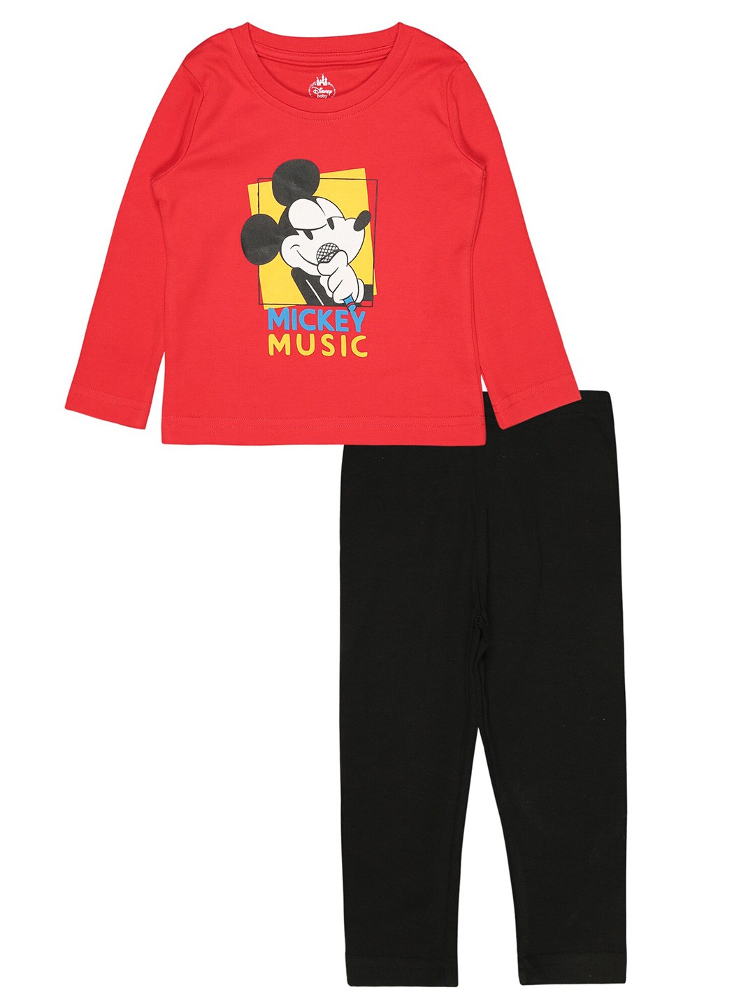 

Bodycare Kids Boys Mickey Mouse Printed T-shirt with Pyjamas, Red