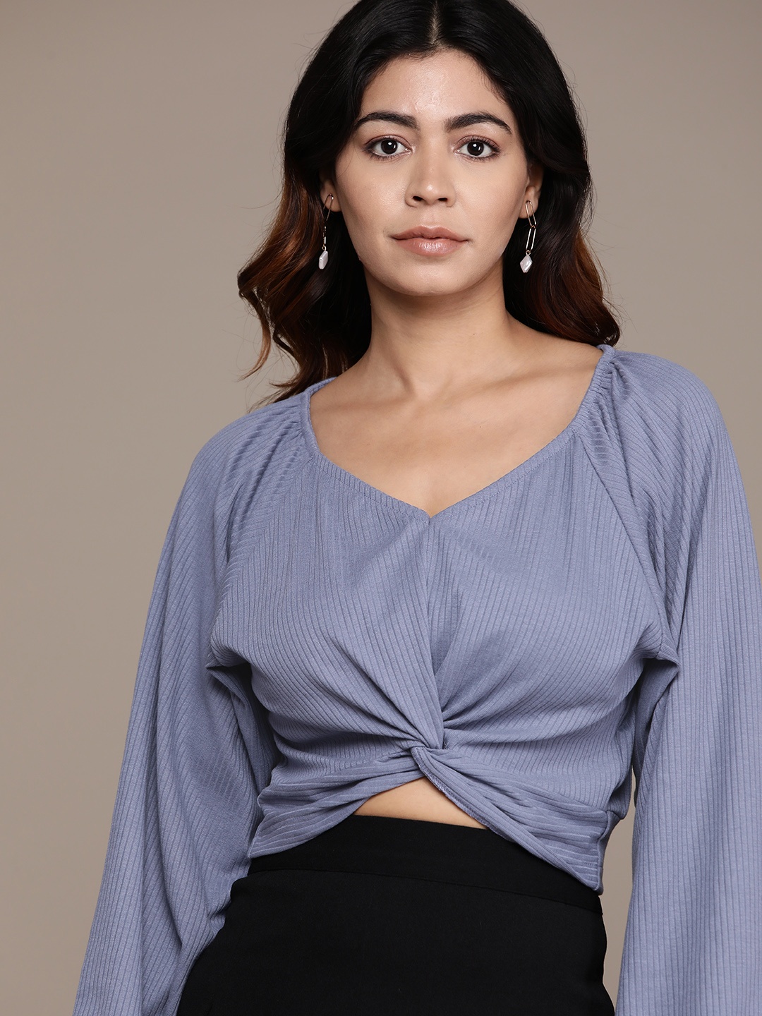 

The Roadster Lifestyle Co. Twisted Crop Top, Blue