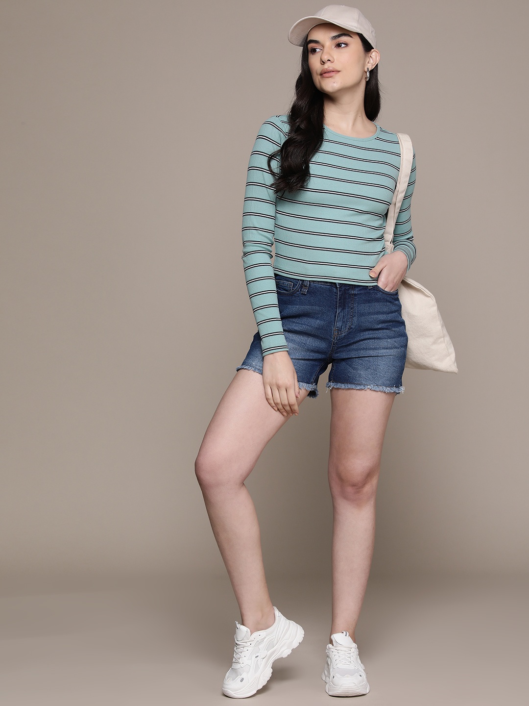 

The Roadster Lifestyle Co. Striped Long Sleeve Knit Top, Blue