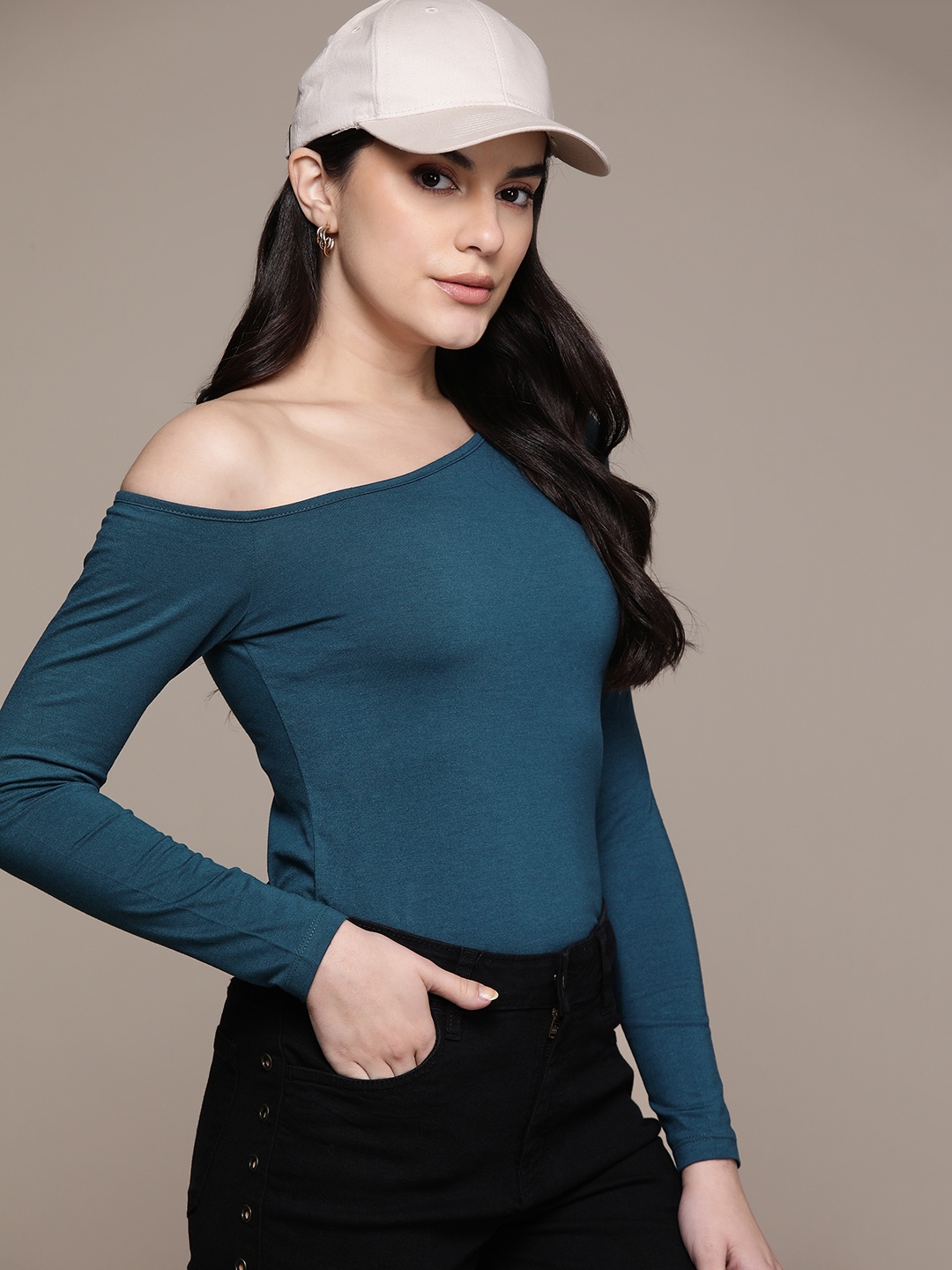 

The Roadster Lifestyle Co. One Shoulder Fitted Top, Blue
