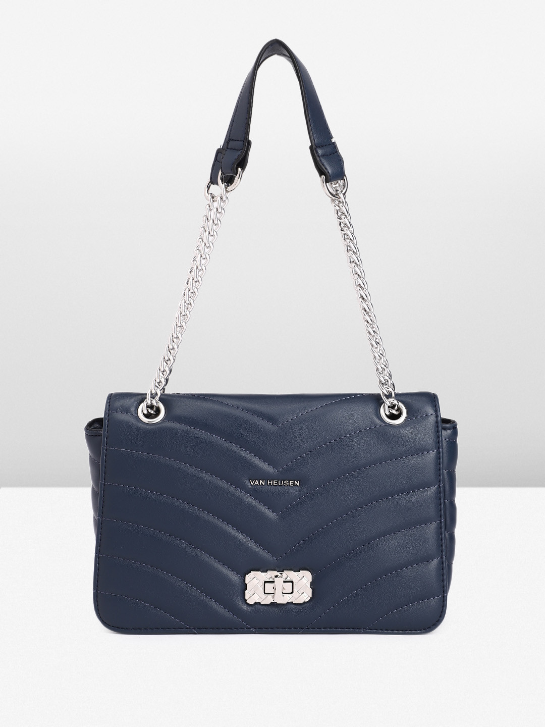 

Van Heusen Quilted Handheld Bag, Navy blue
