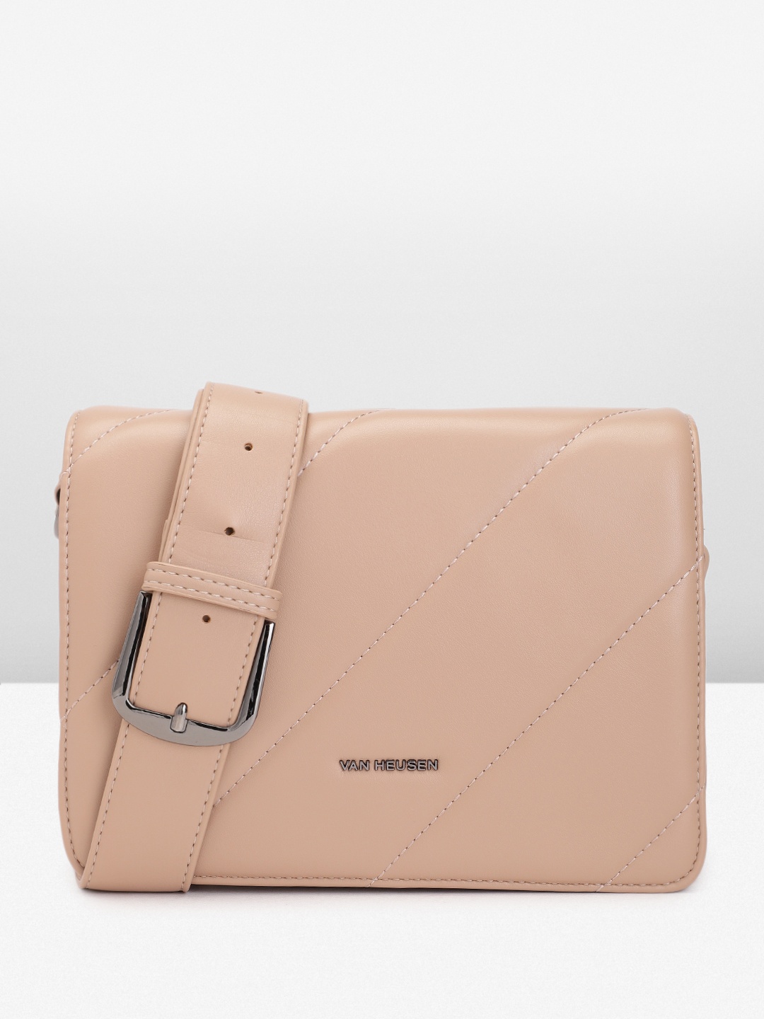 

Van Heusen Women Solid Sling Bag, Camel brown