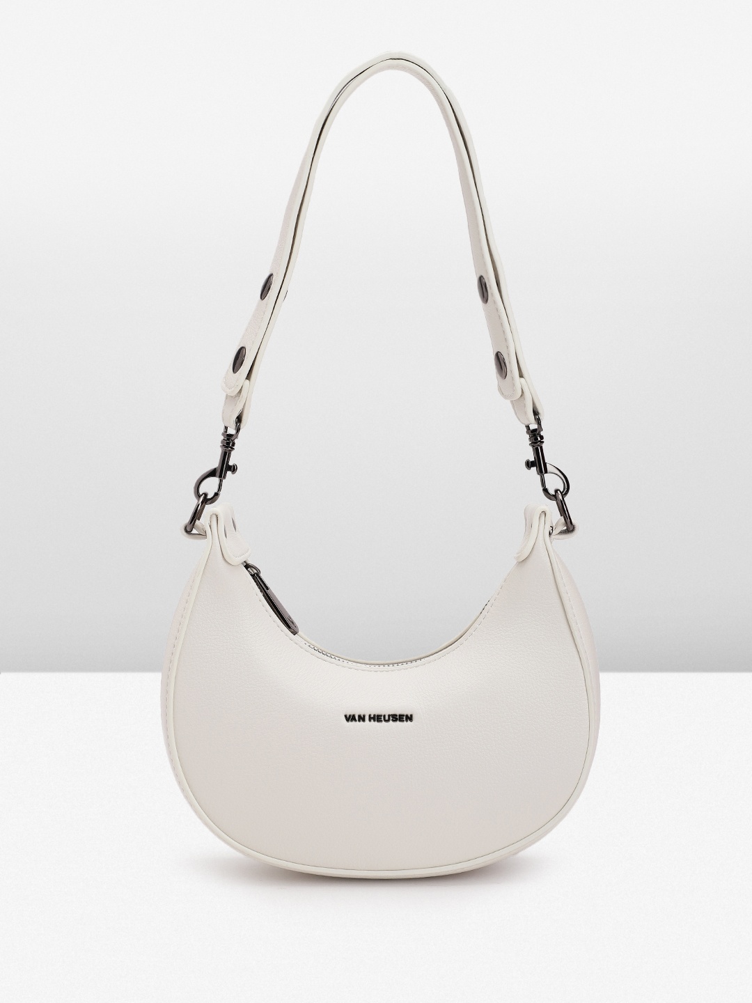 

Van Heusen Solid Structured Mini Shoulder Bag, Off white
