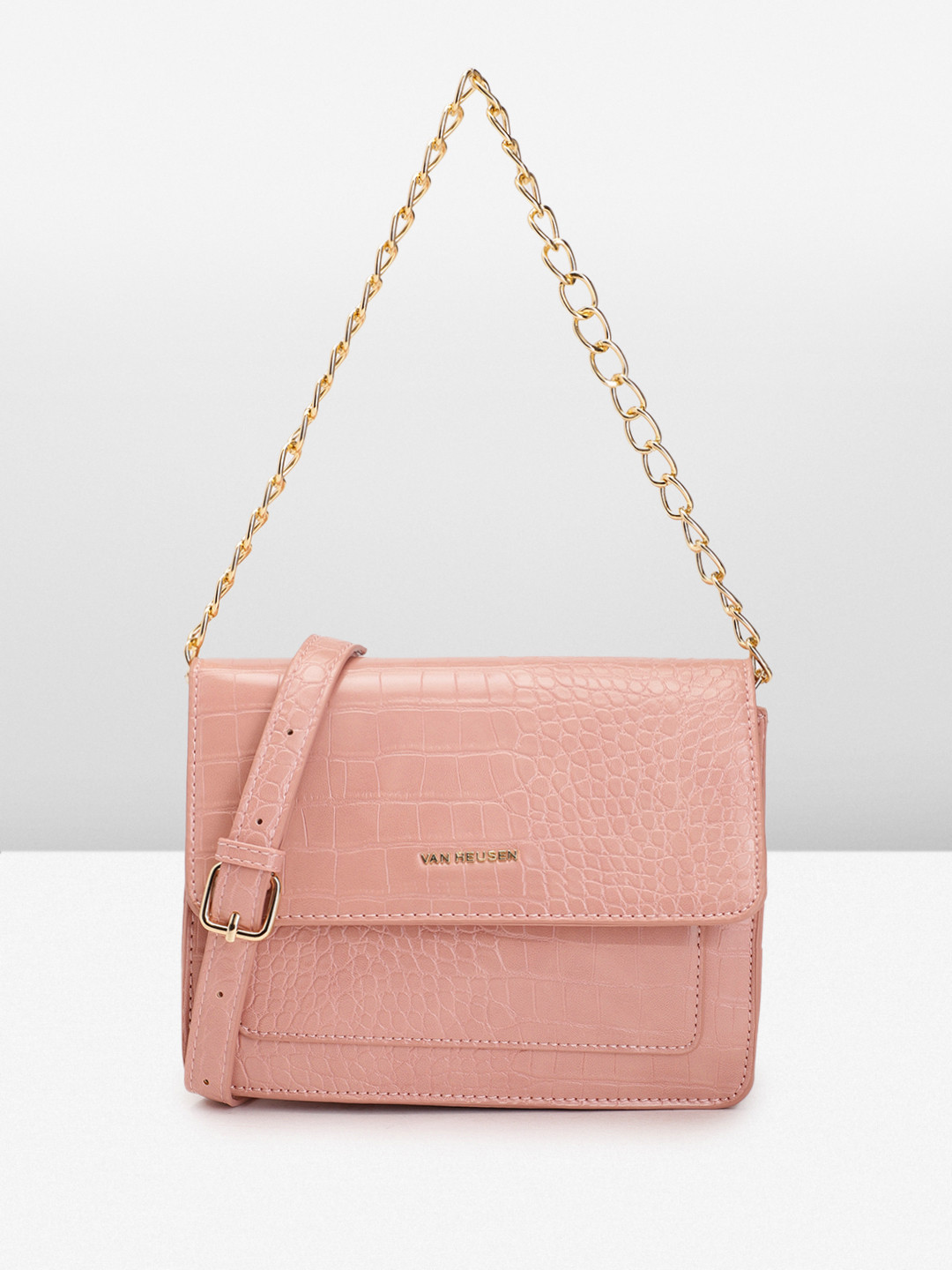 

Van Heusen Animal Textured Structured Shoulder Bag, Pink