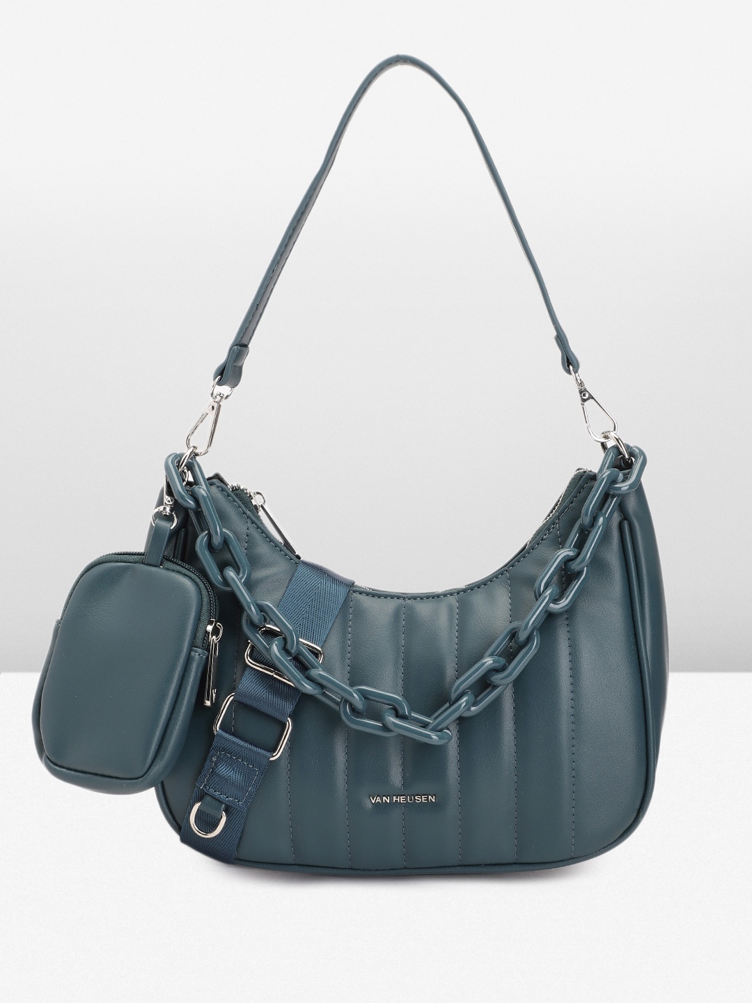 

Van Heusen Women Solid Hobo Bag, Teal