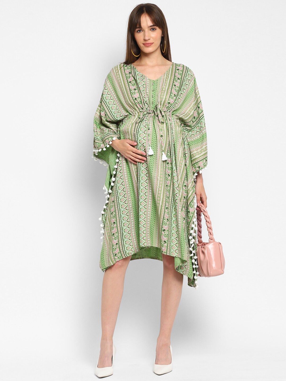 

Momsoon Maternity Floral Printed Kaftan Maternity Dress, Green