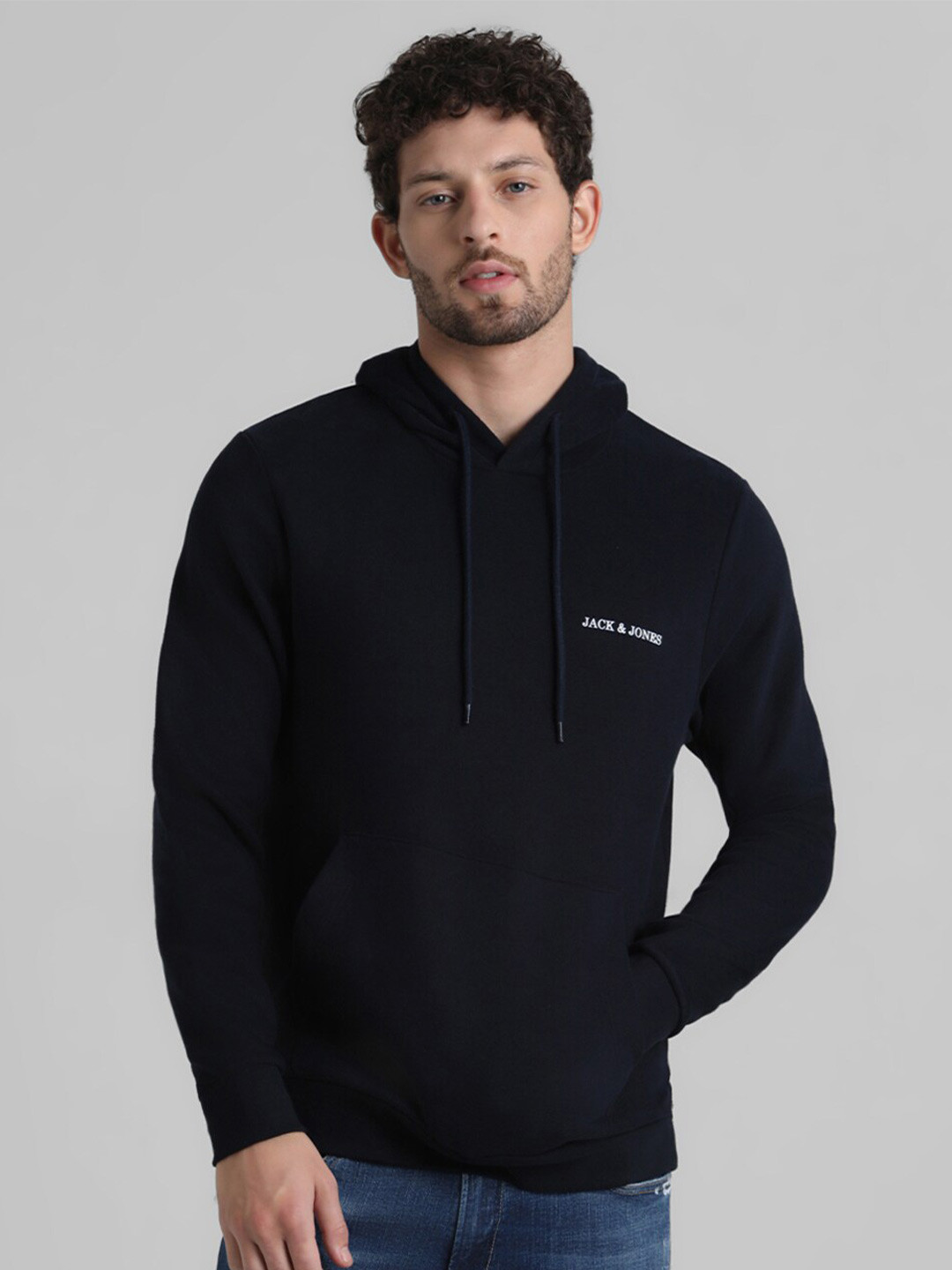 

Jack & Jones Printed Long Sleeves Hooded Sweatshirt, Navy blue
