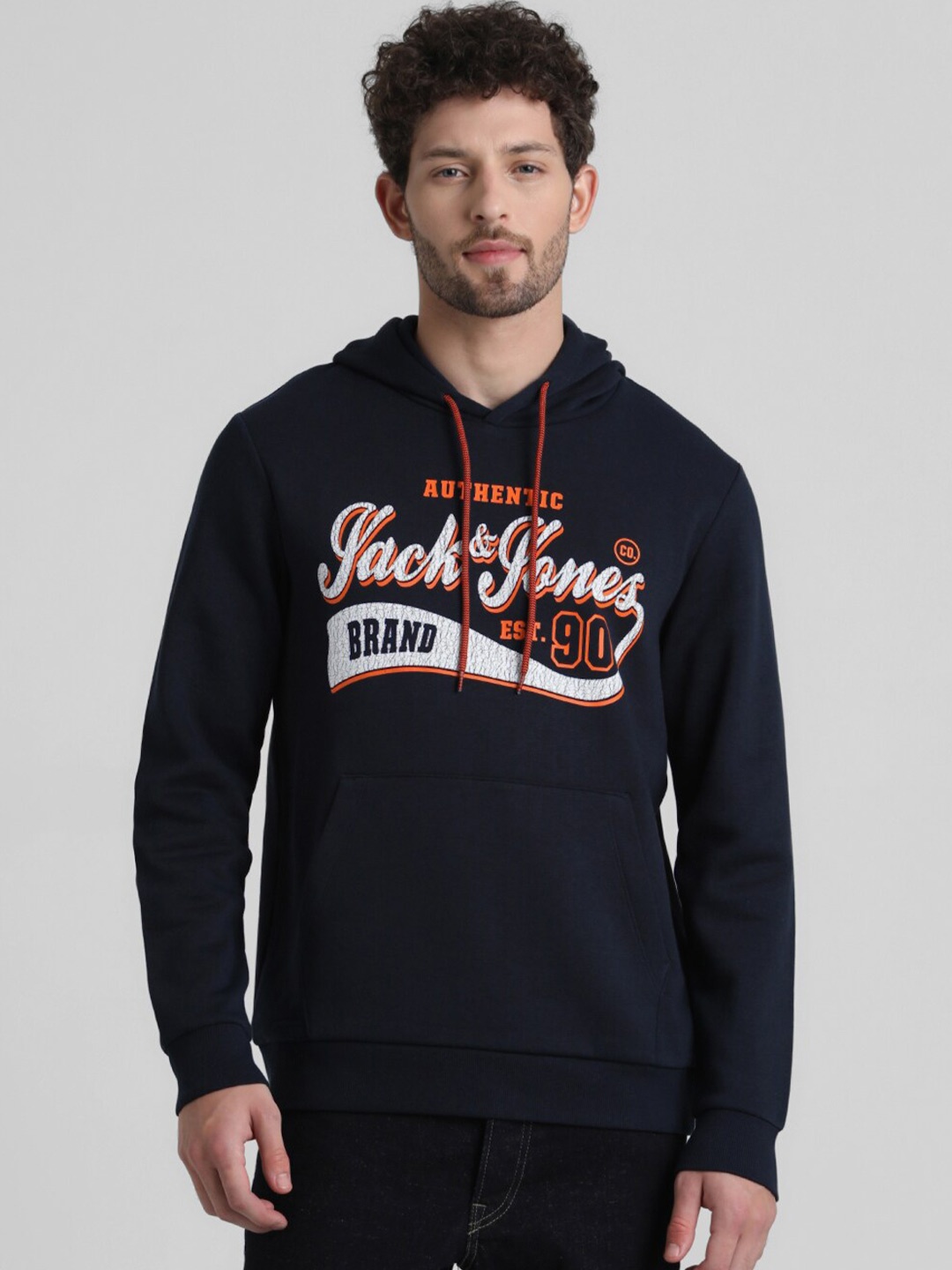 

Jack & Jones Printed Hooded Sweatshirt, Navy blue